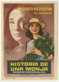 3h287 NUN'S STORY Spanish herald 1959 different Mac art of religious missionary Audrey Hepburn!