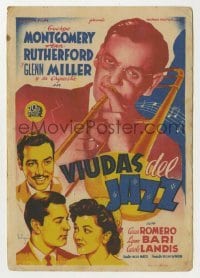 3h294 ORCHESTRA WIVES Spanish herald 1946 Soligo art of Glenn Miller with trombone over top stars!