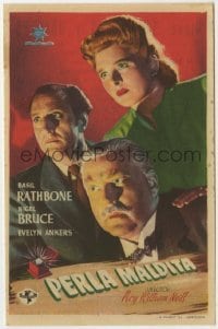 3h298 PEARL OF DEATH Spanish herald 1948 Basil Rathbone as Sherlock Holmes, Nigel Bruce as Watson!