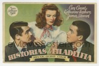 3h304 PHILADELPHIA STORY Spanish herald 1944 Katharine Hepburn between Cary Grant & James Stewart!