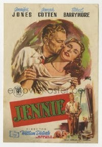 3h309 PORTRAIT OF JENNIE Spanish herald 1953 Jano art of Joseph Cotten & beautiful Jennifer Jones!