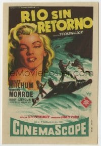 3h328 RIVER OF NO RETURN Spanish herald 1955 different art of sexy Marilyn Monroe by Soligo!