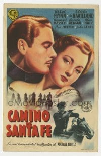 3h337 SANTA FE TRAIL Spanish herald 1948 Errol Flynn, Olivia De Havilland, Curtiz, different art!