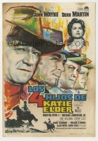 3h356 SONS OF KATIE ELDER Spanish herald 1965 Mac art of John Wayne, Dean Martin, Hyer & others!