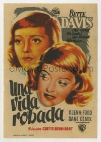 3h365 STOLEN LIFE Spanish herald 1948 different Ramon of Bette Davis as identical twins!