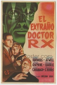 3h368 STRANGE CASE OF DOCTOR Rx Spanish herald 1942 Lionel Atwill, Patric Knowles, Anne Gwynne