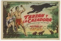 3h376 TARZAN & THE HUNTRESS Spanish herald 1947 Johnny Weissmuller, Brenda Joyce, different MCP art!