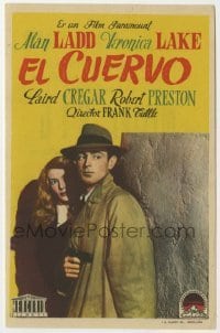 3h383 THIS GUN FOR HIRE Spanish herald 1948 great image of Alan Ladd with gun & sexy Veronica Lake!