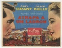 3h388 TO CATCH A THIEF Spanish herald 1956 great close up of Grace Kelly & Cary Grant, Hitchcock!