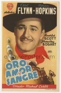 3h402 VIRGINIA CITY Spanish herald 1943 different image of Errol Flynn, directed by Michael Curtiz!