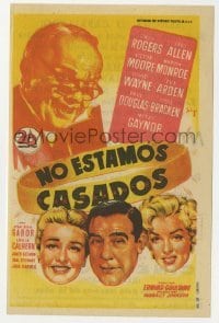 3h412 WE'RE NOT MARRIED Spanish herald 1953 Soligo art of Marilyn Monroe, Ginger Rogers & Douglas!