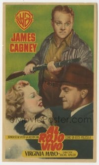 3h416 WHITE HEAT Spanish herald 1950 James Cagney & Virginia Mayo in classic noir, different!