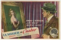 3h425 WOMAN IN THE WINDOW Spanish herald 1948 Fritz Lang, Edward G. Robinson & art of Joan Bennett!
