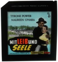 3h061 LONG GRAY LINE German 3x3 transparency 1955 Tyrone Power, Maureen O'Hara, West Point cadets!