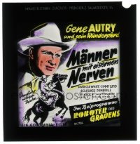 3h065 RIDERS OF THE WHISTLING PINES German 3x3 transparency 1953 great artwork of Gene Autry!