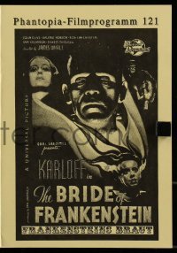 3h612 BRIDE OF FRANKENSTEIN German program R1980s different images of Boris Karloff & Lanchester!