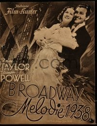 3h440 BROADWAY MELODY OF 1938 German program 1938 Robert Taylor, Eleanor Powell, cool & different!