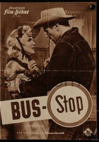 3h619 BUS STOP German program 1956 different images of cowboy Don Murray & sexy Marilyn Monroe!