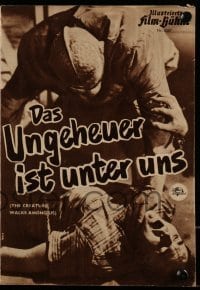 3h653 CREATURE WALKS AMONG US German program 1956 many different images of monster attacking!