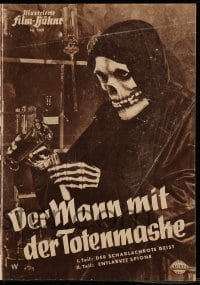 3h654 CRIMSON GHOST German program 1953 cool different images of the villain in skeleton outfit!