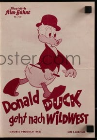 3h672 DONALD DUCK GOES WEST German program 1965 Disney, great diffrent cartoon images of Donald!