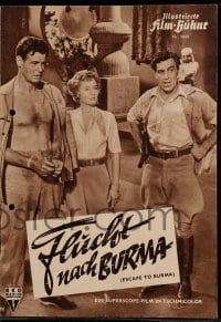 3h682 ESCAPE TO BURMA German program 1955 Robert Ryan & Barbara Stanwyck in Asia, different images!