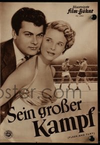3h694 FLESH & FURY German program 1953 Tony Curtis, Mona Freeman, great different boxing images!