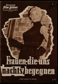 3h695 FLESH IS WEAK German program 1958 different images of John Derek & sexy Milly Vitale!
