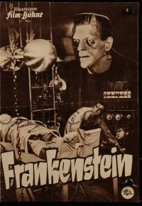 3h699 FRANKENSTEIN German program R1957 cool different images of Boris Karloff as the monster!