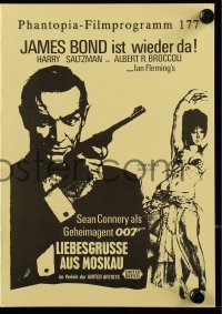 3h705 FROM RUSSIA WITH LOVE German program R1980s art of Sean Connery as James Bond 007 with gun!