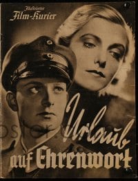 3h521 FURLOUGH ON WORD OF HONOR German program 1938 Karl Ritter's Urlaub aud Ehrenwort, World War I