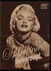 3h709 GENTLEMEN PREFER BLONDES German program 1954 many different images of sexy Marilyn Monroe!