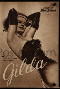 3h713 GILDA German program 1950 classic image of Rita Hayworth in sheath dress, Glenn Ford!