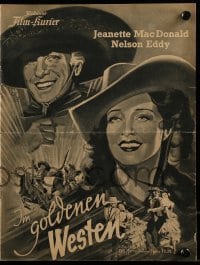 3h449 GIRL OF THE GOLDEN WEST German program 1938 Jeanette MacDonald & Nelson Eddy, different art!