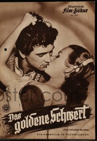 3h715 GOLDEN BLADE German program 1954 different images of Rock Hudson & sexy Piper Laurie!