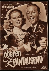 3h737 HIGH SOCIETY German program 1957 different images of Grace Kelly, Sinatra, Crosby & Satchmo!