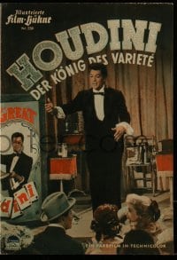 3h741 HOUDINI German program 1954 different images of magician Tony Curtis & sexy Janet Leigh!