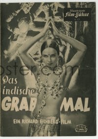 3h750 INDIAN TOMB German program R1950 Thea von Harbou's Das Indische Grabmal, great images!