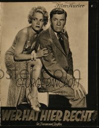 3h457 LADY & GENT German program 1932 different images of George Bancroft & pretty Wynne Gibson!