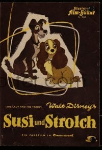 3h770 LADY & THE TRAMP Film-Buhne German program 1956 Disney classic, many different cartoon images!
