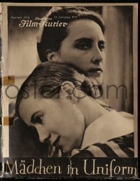 3h459 MADCHEN IN UNIFORM German program 1931 one of the first mainstream lesbian gay movies!