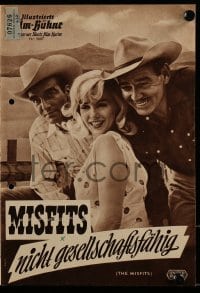3h823 MISFITS Film-Buhne German program 1961 Clark Gable, Marilyn Monroe, Clift, John Huston!