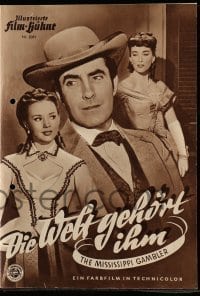 3h825 MISSISSIPPI GAMBLER German program 1953 different images of Tyrone Power & sexy Piper Laurie!