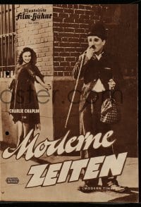 3h828 MODERN TIMES German program 1956 many great different images of Charlie Chaplin!