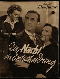 3h463 NIGHT OF FATE German program 1938 Die Nacht der Entscheidung, many images of Pola Negri!
