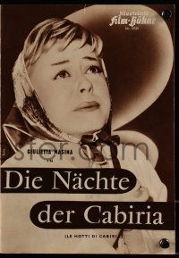 3h851 NIGHTS OF CABIRIA German program 1957 Fellini's La Notti di Cabiria, Giulietta Masina!