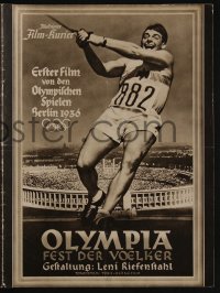 3h541 OLYMPIAD German program 1938 Part I of Leni Riefenstahl's 1936 Berlin Olympics documentary!