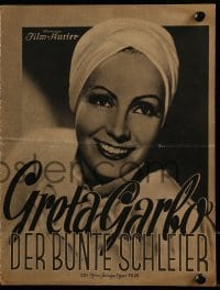 3h464 PAINTED VEIL German program 1935 Greta Garbo, Herbert Marshall, George Brent, different!
