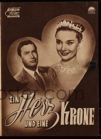 3h907 ROMAN HOLIDAY German program 1953 different images of Audrey Hepburn & Gregory Peck