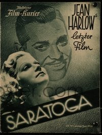 3h473 SARATOGA German program 1938 different images of Clark Gable & beautiful Jean Harlow!
